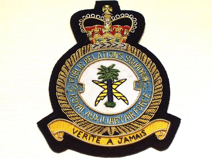 7644 Public Relations Royal Auxiliary Air Force Squadron wire blazer badge - Click Image to Close