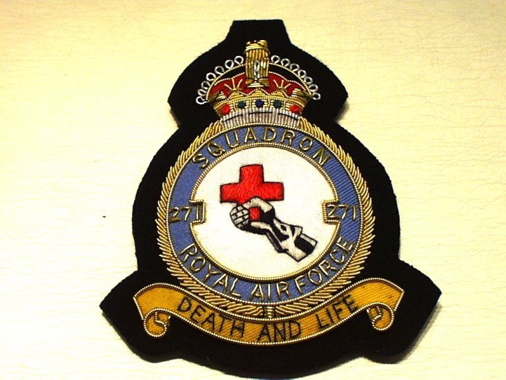 271 Squadron RAF KC blazer badge - Click Image to Close