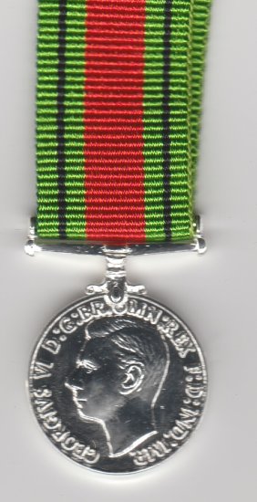 1939-45 Defence Medal miniature medal - Click Image to Close