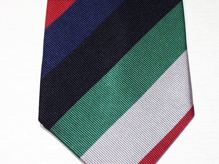 9th Regiment Royal Logistic Corps silk stripe tie - Click Image to Close
