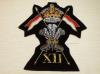 12th Royal Lancers KC blazer badge