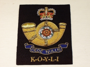 King's Own Yorkshire Light Infantry QC blazer badge - Click Image to Close