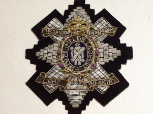 Glasgow Highlanders (HLI) blazer badge - Click Image to Close