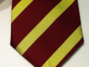 12th Royal Lancers (Prince of Wales') Silk striped tie - Click Image to Close