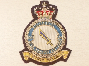 604 Auxiliary Air Force Squadron Queen's Crown blazer badge - Click Image to Close