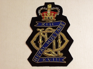 13th/18th Royal Hussars blazer badge - Click Image to Close