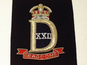 22nd Dragoons blazer badge - Click Image to Close