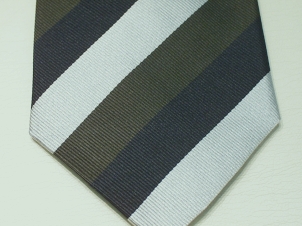 13th/18th Royal Hussars (Queen Mary's Own) Silk striped tie - Click Image to Close