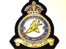 221 Squadron RAF KC wire blazer badge - Click Image to Close