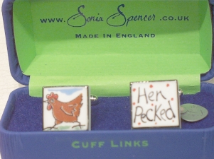 Hen Pecked cufflinks - Click Image to Close