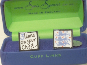 3 Lions on your chest cufflinks - Click Image to Close