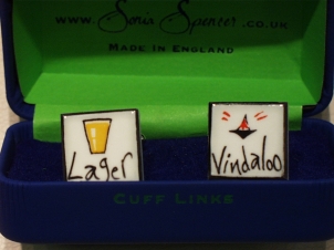Lager Vindaloo cufflinks - Click Image to Close