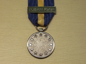 EU ESDP BAR EUBAM Rafah HQ and Forces full size medal - Click Image to Close