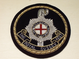 Royal Sussex RHQ blazer badge 159 - Click Image to Close