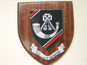 Light Infantry hand painted wooden Wall shield - Click Image to Close