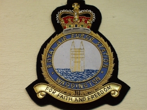 RAF Station Waddington blazer badge - Click Image to Close