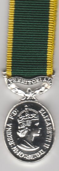 Efficiency Medal Bar Territorial EIIR Pre 1982 miniature medal - Click Image to Close