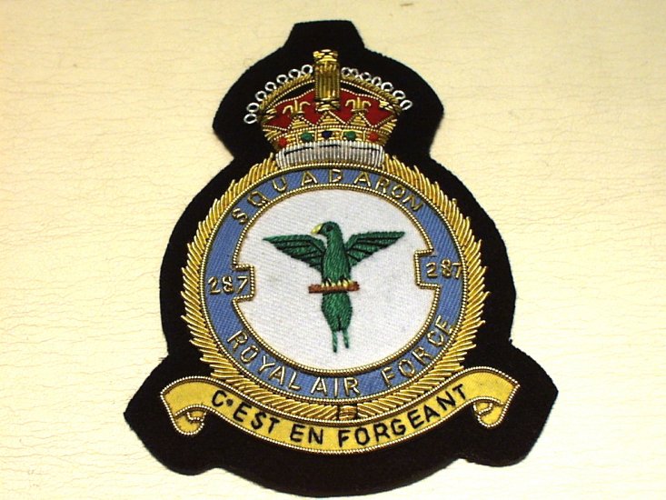 287 Squadron RAF KC wire blazer badge - Click Image to Close