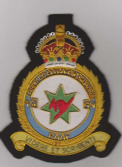 451 (Army Coop Sqdn) RAAF KC blazer badge - Click Image to Close