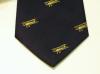 Tiger Moth polyester Gold on navy motif tie