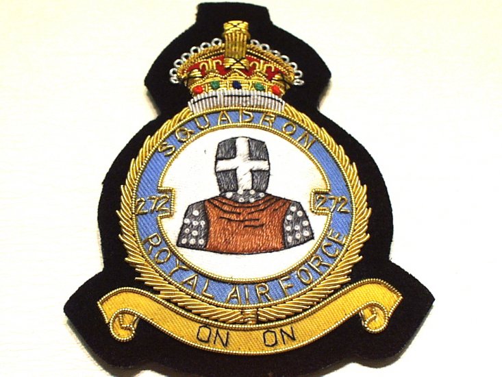 272 Squadron RAF KC wire blazer badge - Click Image to Close