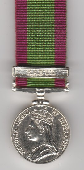 Afghanistan 1878-80 bar Kabul miniature medal - Click Image to Close
