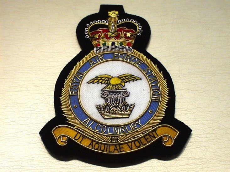 RAF Station Alcolnbury wire blazer badge - Click Image to Close