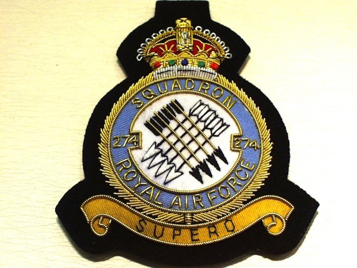 274 Squadron RAF KC blazer badge - Click Image to Close