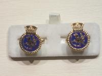 HMS Hood enamelled cufflinks