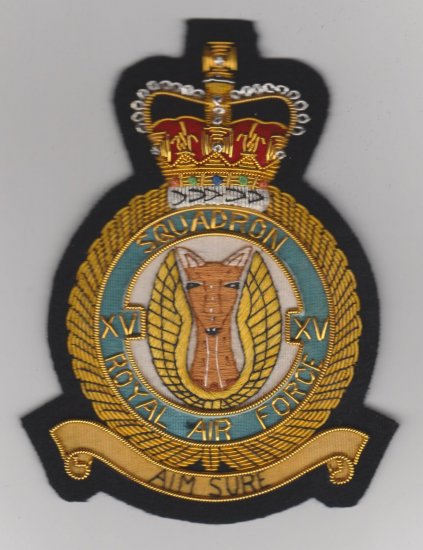 15 Squadron RAF QC blazer badge - Click Image to Close