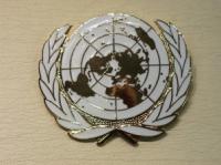 UN white cap badge