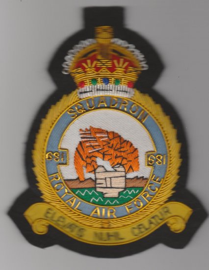 681 Squadron Royal Air Force King's Crown wire blazer badge - Click Image to Close