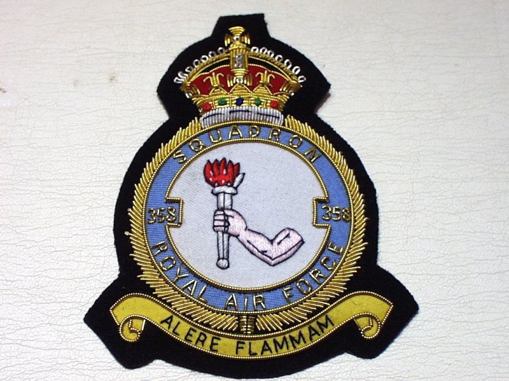 358 Squadron KC RAF blazer badge - Click Image to Close