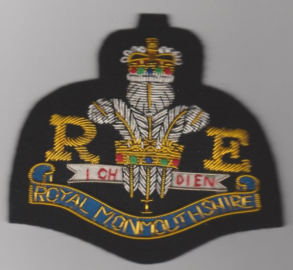 Royal Monmouthshire Militia Royal Engineers blazer badge - Click Image to Close