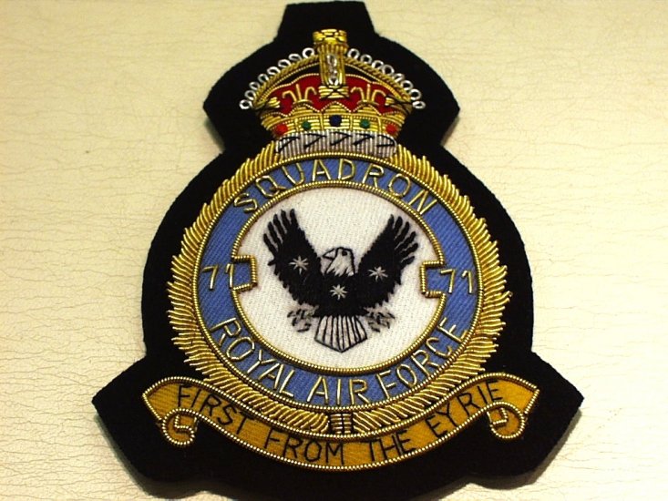 71 Squadron RAF KC blazer badge - Click Image to Close