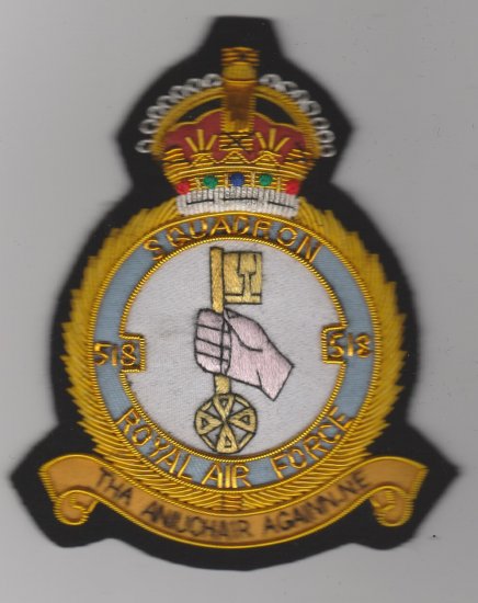 518 Squadron Royal Air Force King's Crown wire blazer badge - Click Image to Close