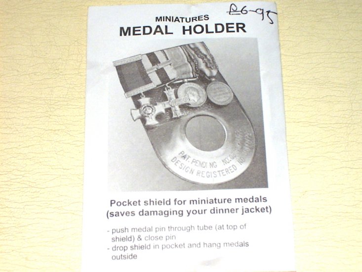 Miniature medal holder for dinner jacket pocket - Click Image to Close