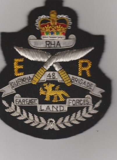 48th Gurkha Brigade Royal Horse Artillery blazer badge - Click Image to Close