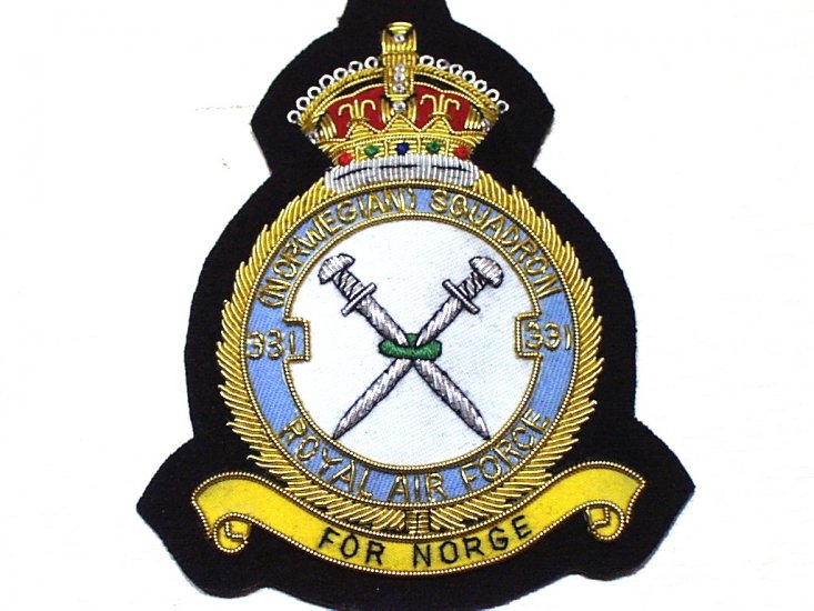 331 (Norwegian) Squadron RAF KC blazer badge - Click Image to Close