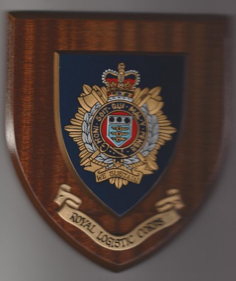 Royal Logistics Corps hand painted wooden wall shield - Click Image to Close
