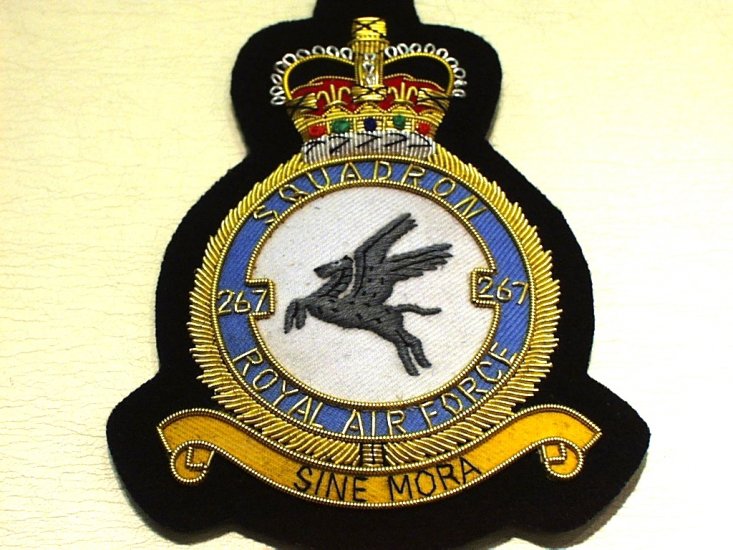 267 Squadron RAF QC blazer badge - Click Image to Close
