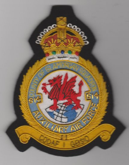 614 Co. of Glamorgan Aux Squadron King's Crown blazer badge - Click Image to Close