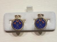 HMS Illustrious enamelled cufflinks