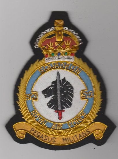 512 Squadron Royal Air Force King's Crown wire blazer badge - Click Image to Close