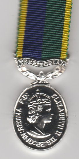 Efficiency medal bar Territorial 1982 onwards full size medal - Click Image to Close