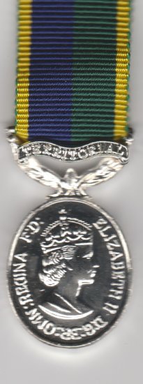 Efficiency Medal Bar Territorial 1982 Onwards miniature medal - Click Image to Close