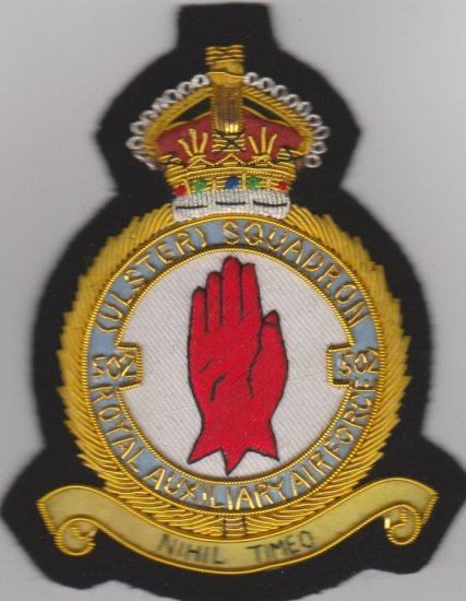 502 (Ulster) Squadron Aux Air Force KC blazer badge - Click Image to Close