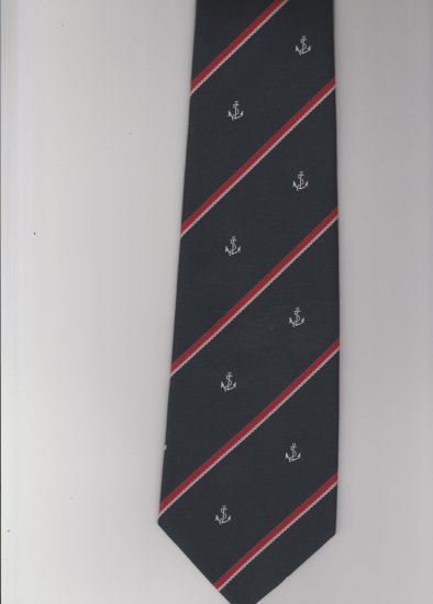 Royal Navy (Stripe and Anchor) polyester crested tie 150 - Click Image to Close