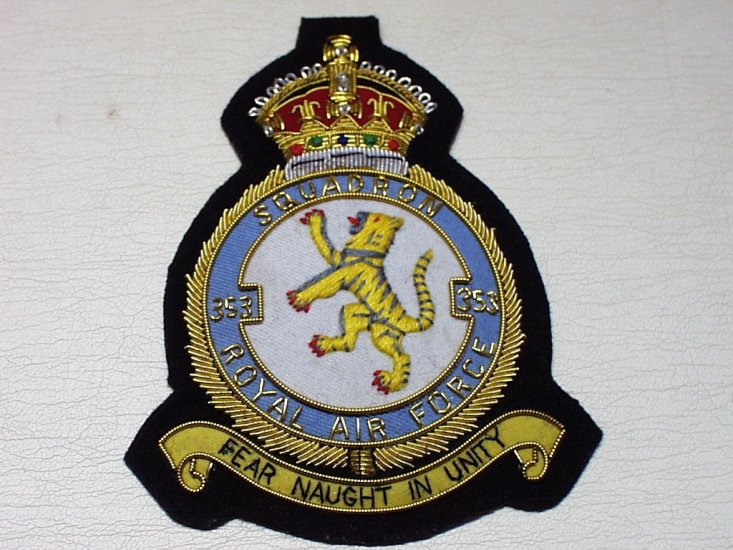 353 squadron KC RAF blazer badge - Click Image to Close
