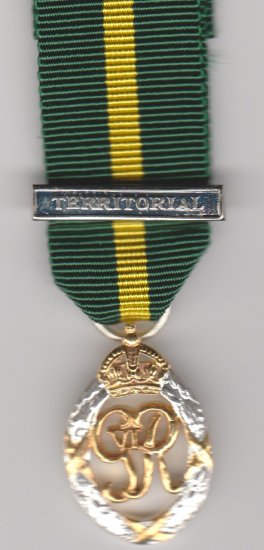 Territorial Army (TA) Decoration GVI miniature medal - Click Image to Close